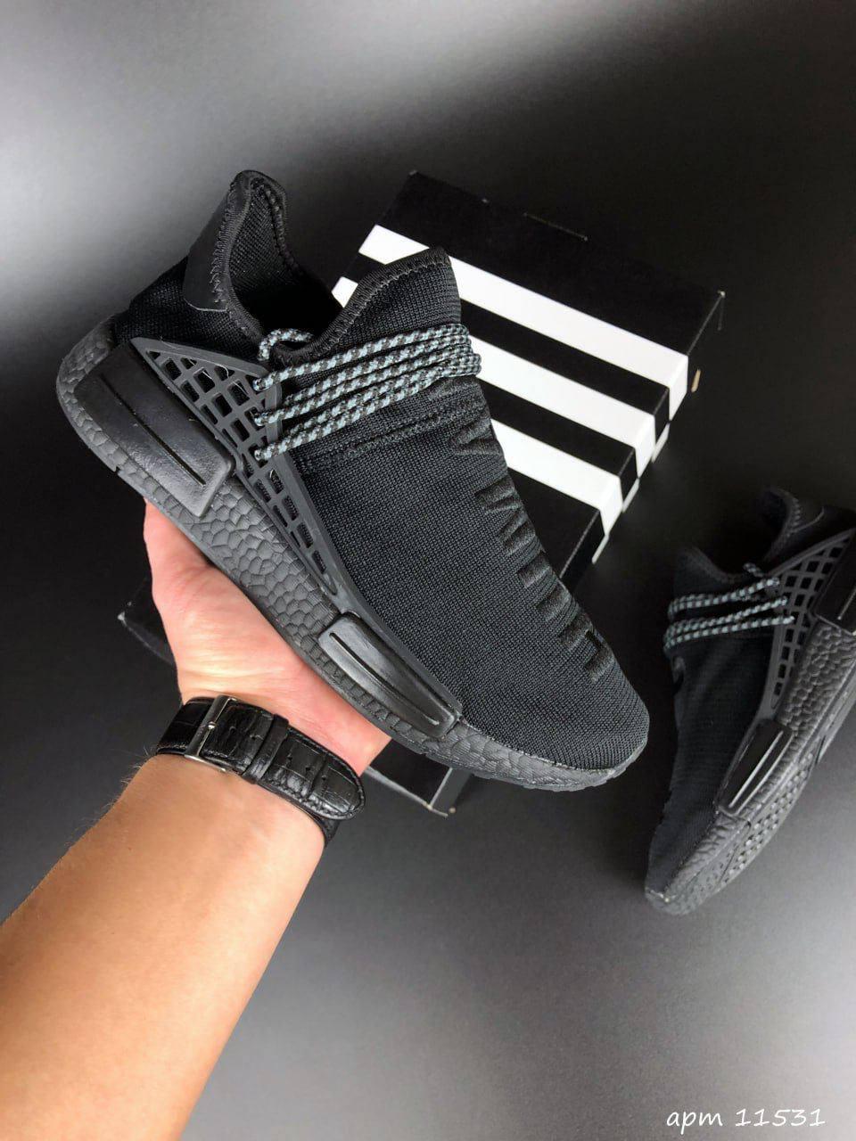 Кросівки Adidas NMD Human RACE чорні модні бігові кросівки текстиль