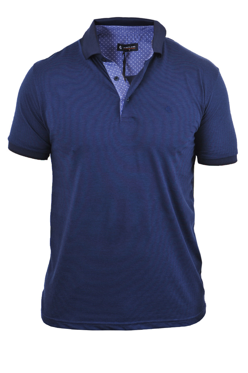 Футболка-поло чоловіча Le Gutti 23-1565-10 темно-синя