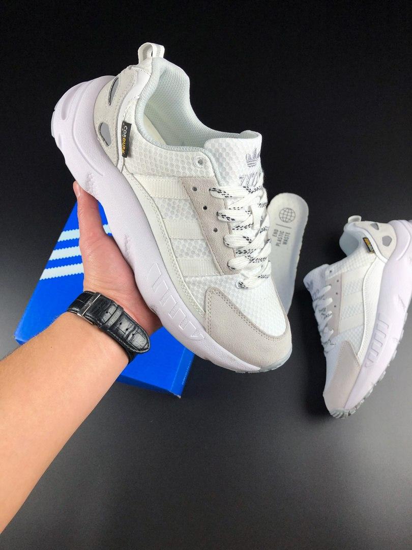 Кросівки чоловічі Adidas ZX 22 Boost білі з бежевим\сірі , Взуття на літо текстиль