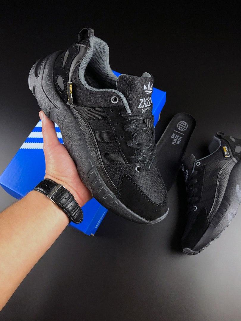 Кросівки чоловічі Adidas ZX 22 Boost чорні, Взуття на літо текстиль