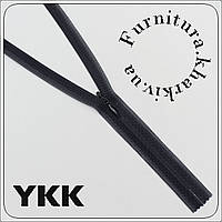 Потайная молния YKK 35 cм темно-серого цвета (графит).