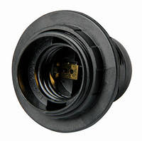 Патрон пластиковый Е27 с гайкой, черный e.lamp socket with nut.E27.pl.black
