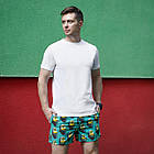 Чоловіча футболка біла базова прилегла бавовняна однотонна, фото 2