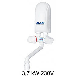 Проточний водонагрівач Dafi 3,7 кВт, 230В з білим краном