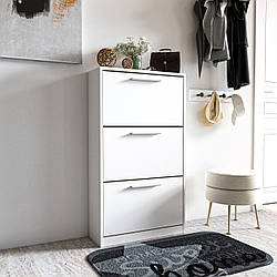 Сучасна тумба для взуття на 3 комірки Взуттєва тумбочка з Ламінованого ДСП Взуттєві шафи в передпокій 590 мм