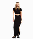 Літній жіночий костюм зі спідницею міді червоний трикотажний костюм із довгою спідницею з розрізом 44 розмір, фото 7