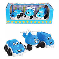 KM5804 Набор игрушечного Транспорт Мини, голубой, пластик в коробке тм ТехноК KM5804