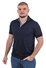 Футболка-поло чоловіча Le Gutti 23-1565-17 темно-синя L, фото 4