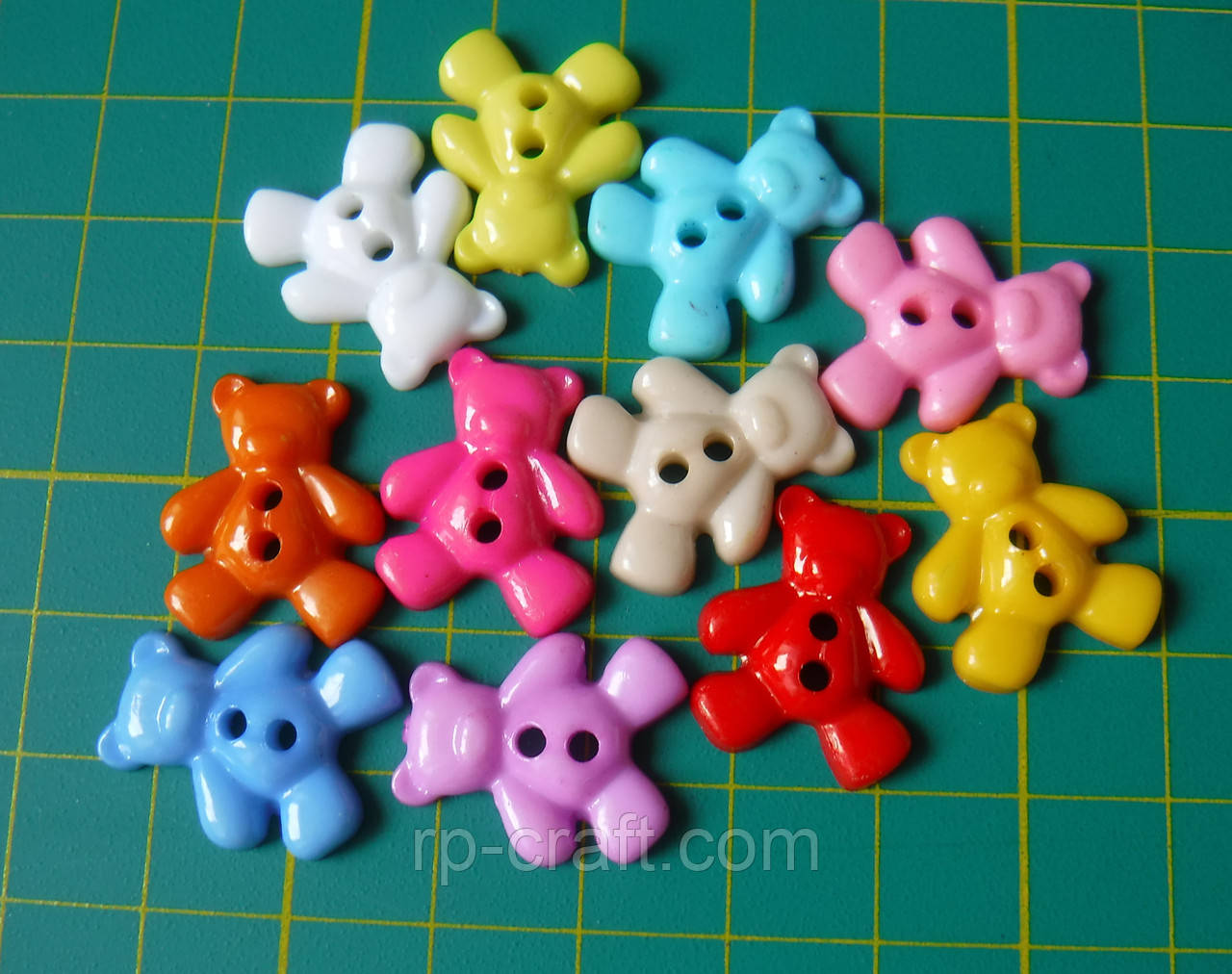 Гудзик пластиковий, декоративний. Ведмідь, 16х20 мм, фото 1