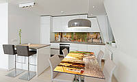 Наклейка 3Д виниловая на стол Zatarga «Алея Прованс» 600х1200 мм для домов, квартир, столов, кофейн,