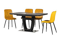 Керамічний стіл TML-860-1 чорний онікс 110(150)*75*76