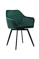 Велюровий поворотний стілець R-63 Vetro Mebel  смарагдовий ,чорний ,сірий ,гірчичний  57/60/84 см