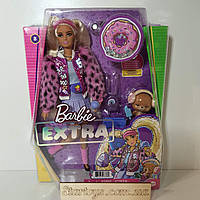 Барби экстра № 8 блондинка в розовой куртке и питомцем мишкой. GYJ77 Barbie Extra Doll