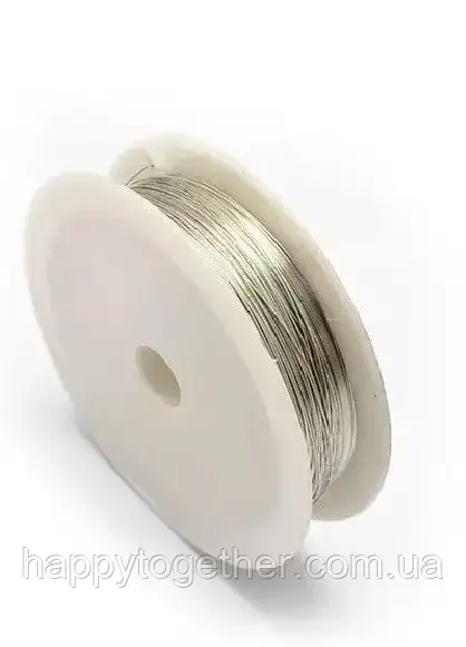 Дріт для рукоділля срібний металевий 0,4мм, 50м, 10шт