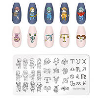 Пластина для стемпинга на ногтях знаки зодиака ChenJinTian-002
