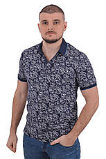 Футболка-поло чоловіча Le Gutti 23-1702-02 темно-синя, фото 4