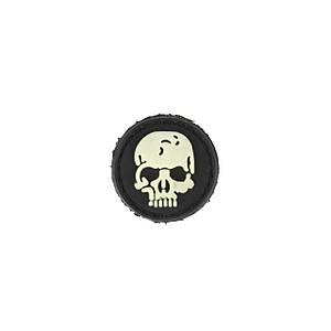 Нашивка на липучці Dozen Velcro Skull Mini Round Patch "Black/White" (2,5 см)