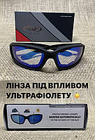 Фотохромные очки Global Vision KickBack Photochromic G-Tech blue Anti Fog Фотохромные Зеркальные Синие