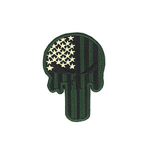 Нашивка на липучці Dozen Velcro Skull Shape Patch "Green" (9 * 6,5 см)
