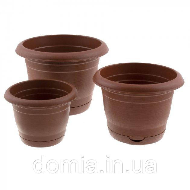 Горщик для квітів з малюнком БАХАР (Ø 22,5*16,4 см) 4,5 л, Elif Plastik, Туреччина Е-414