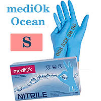 Перчатки нитриловые синие Mediok размер S, плотность 3,5г, уп.100 шт