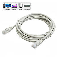 Провод для интернета "HX" RJ-45 Cat 5E 145 см Белый, сетевой кабель для интернета LAN | лан кабель (NS)