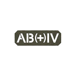 Нашивка на липучці Dozen Velcro Blood Group Patch (AB + IV) "Olive" (2,5 * 7,5 см)