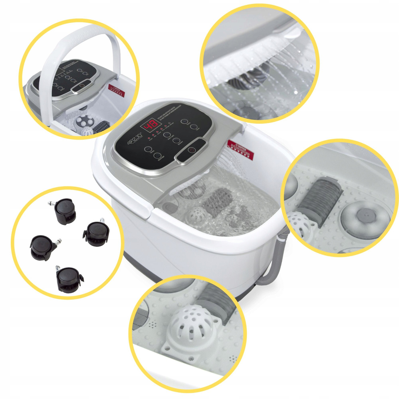 Ванна для ног гидромассажная 4FIZJO 3-8 л 500 Вт (гидромассажер для ног ...