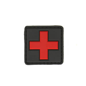 Нашивка на липучці Dozen Velkro Medical Patch "Black/Red" (4 * 4 см)