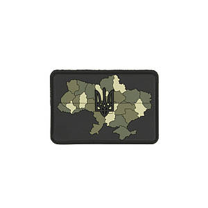 Нашивка на липучці Dozen Rubber Ukraine Map Panch "Black" (7 * 5 см)