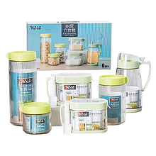 Набір ємностей для сипучих та олії 8пр. "Family" S&T 6060-05 (1 пляшка + 5 ємностей + 2 ложки)