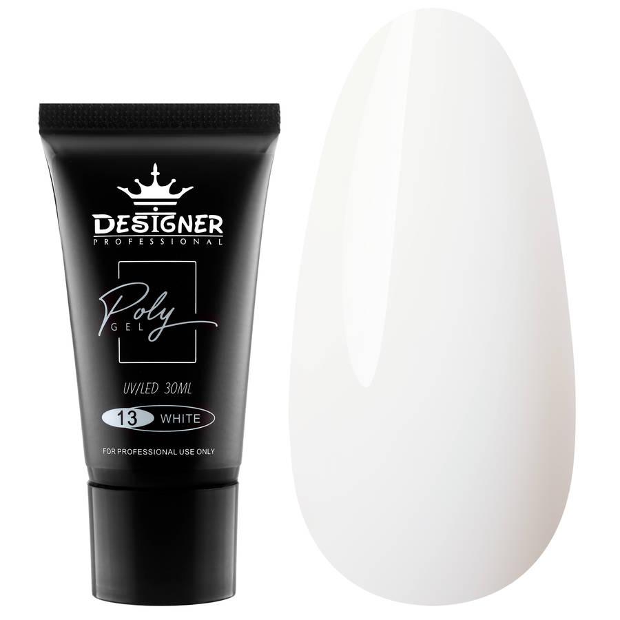 Designer Professional White №13 Полігель для нарощування нігтів 30 мл