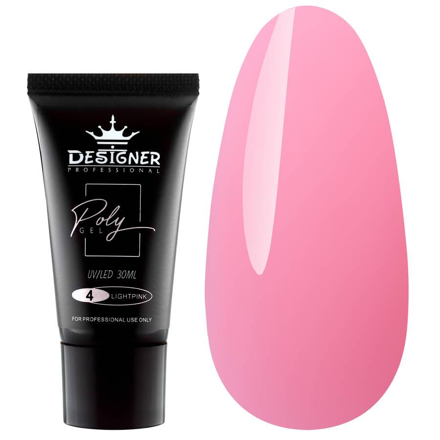 Designer Professional Light pink №4 Полігель для нарощування нігтів 30 мл