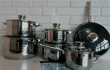 Набір посуду з нержавіючої сталі Bohmann BH 1241-12