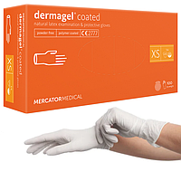 Латексные перчатки Mercator Medical Dermagel, XS (5-6), белые, неопудренные, 100 шт