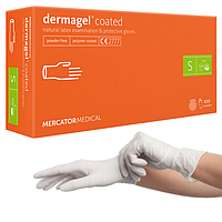 Латексные перчатки Mercator Medical Dermagel, S (6-7), белые, неопудренные, 100 шт