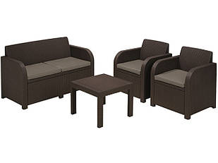 Комплект  Keter "Georgia 3" (диван + 2 крісла + стіл) 17199879 коричневий