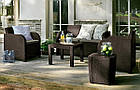 Набір садових меблів пластикових Keter "Georgia 3" (диван + 2 крісла + стіл) 17199879 коричневий, фото 5