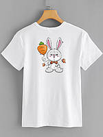 Футболка детская с рисунком Зайчика с морковкой | PromoHit
