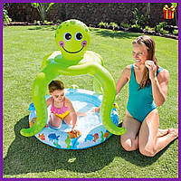 Детский бассейн "Осьминожка" с навесом зеленый, Маленький бассейн с навесным осьминогом
