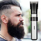 Електробритва-триммер 3в1 Kemei KM-1210 / Акумуляторна чоловіча машинка для стрижки волосся та бороди, фото 2