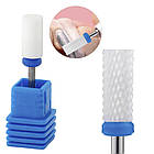 Фреза керамічна "Барабан" з синьою насічкою / Насадка для апаратного манікюру / Безпечна фреза, фото 2