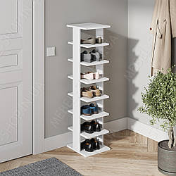 Підлогова ДСП полиця для взуття з 7 відділеннями Вертикальний стелаж під взуття Взуттєвниця 280 мм Полиці для взуття