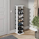 Полиця для взуття на 7 пар Вертикальний взуттєвий стелаж з Ламінованого ДСП Взуття до передпокою 280 мм, фото 6