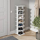 Підлогова ДСП полиця для взуття з 7 відділеннями Вертикальний стелаж під взуття Взуттєвниця 280 мм Полиці для взуття, фото 5
