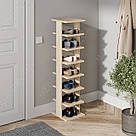 Підлогова ДСП полиця для взуття з 7 відділеннями Вертикальний стелаж під взуття Взуттєвниця 280 мм Полиці для взуття, фото 6