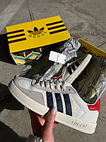 Женские низкие кроссовки Adidas X Gucci Gazelle White HQ8849