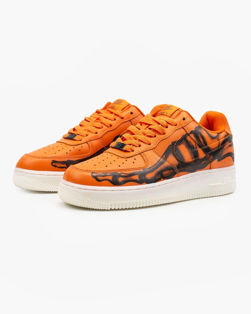 Кросівки чоловічі Nike Air Force 1 Low Orange Skeleton Halloween CU8067-800, фото 1