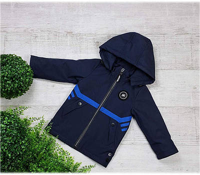 Куртка демісезонна для хлопчика 2-6 років MIJNIYKA, 104, Синій