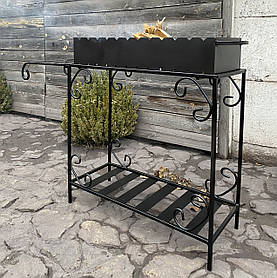 Мангал із дровницею для дому, дачі та відпочинку на природі на 12 шампурів (4 мм)